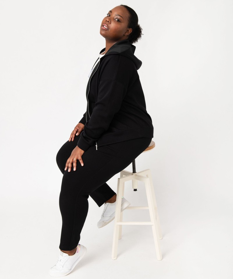 Pantalon en maille avec ceinture élastique femme grande taille